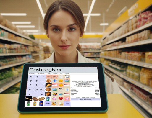 Cash register in a supermarket